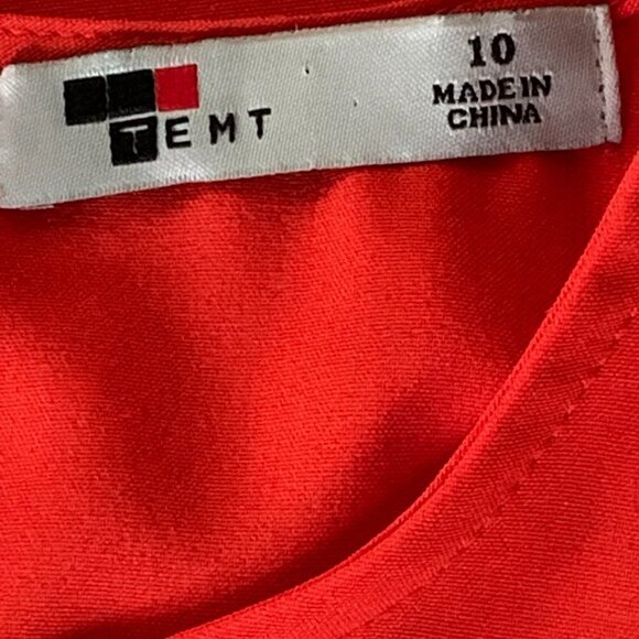 TEMT Orange-Red Sleeveless Cutout Waist Fit and Flare Dress Sz 10 #19437 - Picture 6 of 8